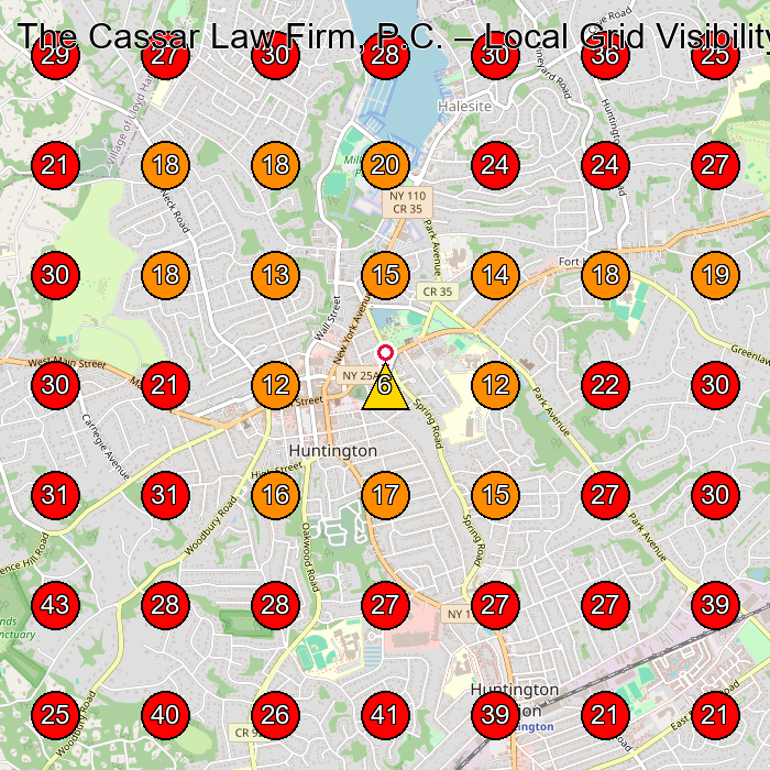 The Cassar Law Firm, P.C. GeoGrid visibility map for Law Firm in Syosset